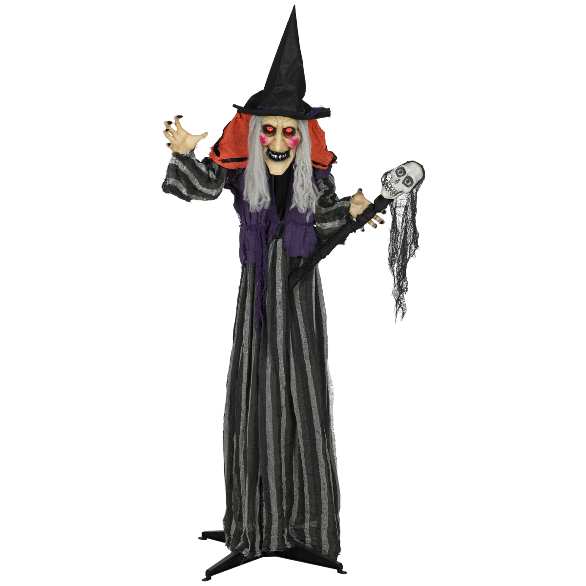 160cm witch animatronic with skull staff - view 2