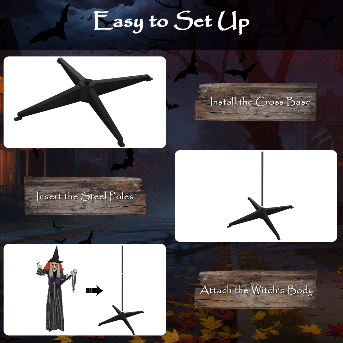 160cm witch animatronic with skull staff - view 8