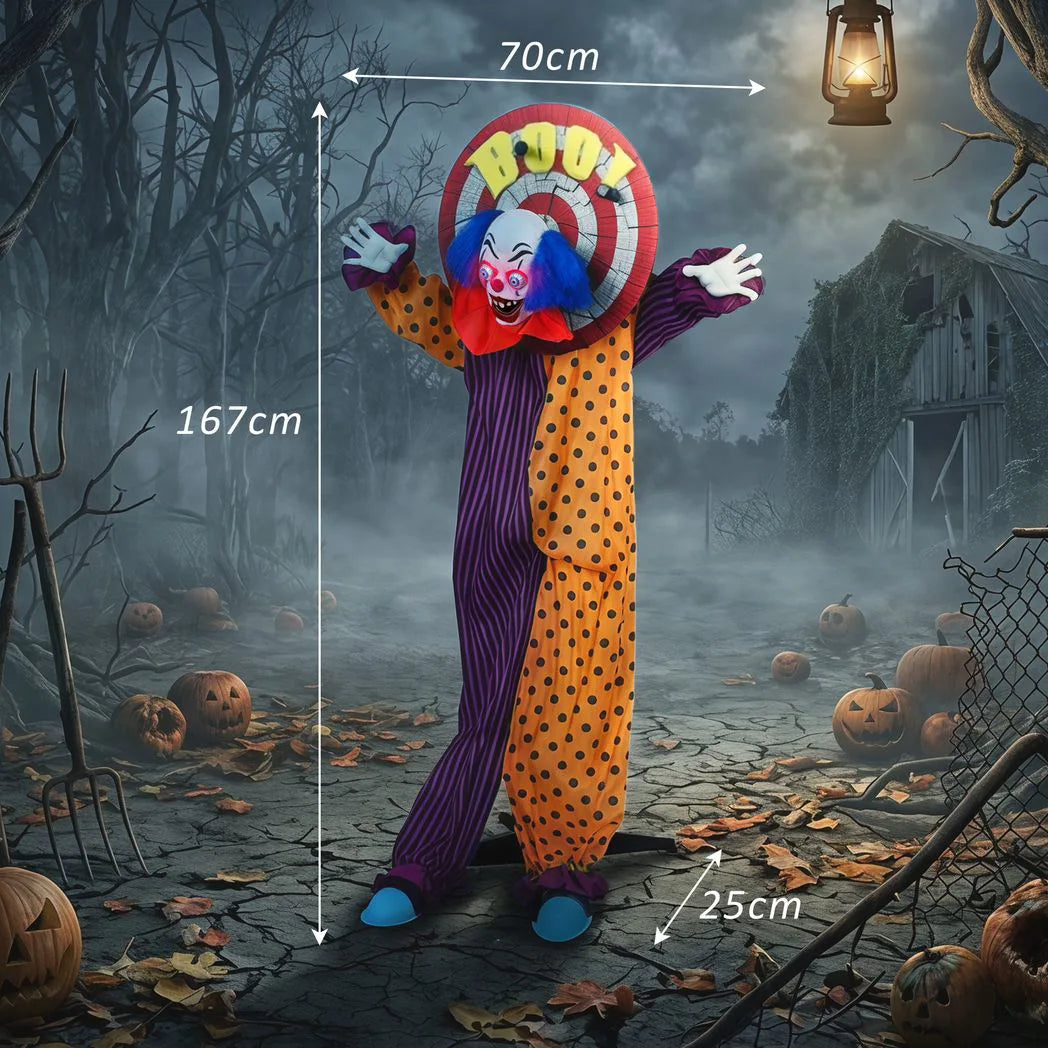 167cm circus clown animatronic with dartboard - view 4
