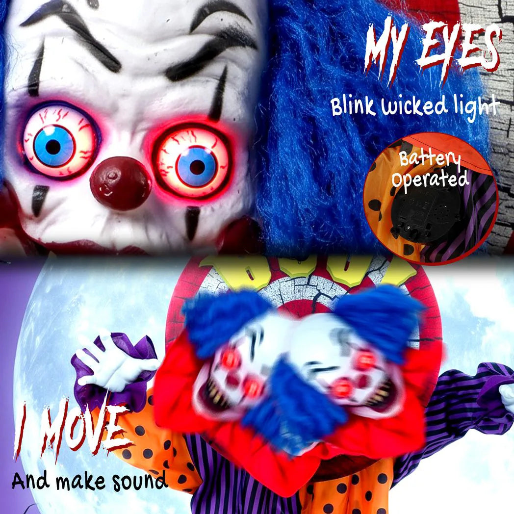 167cm circus clown animatronic with dartboard - view 5