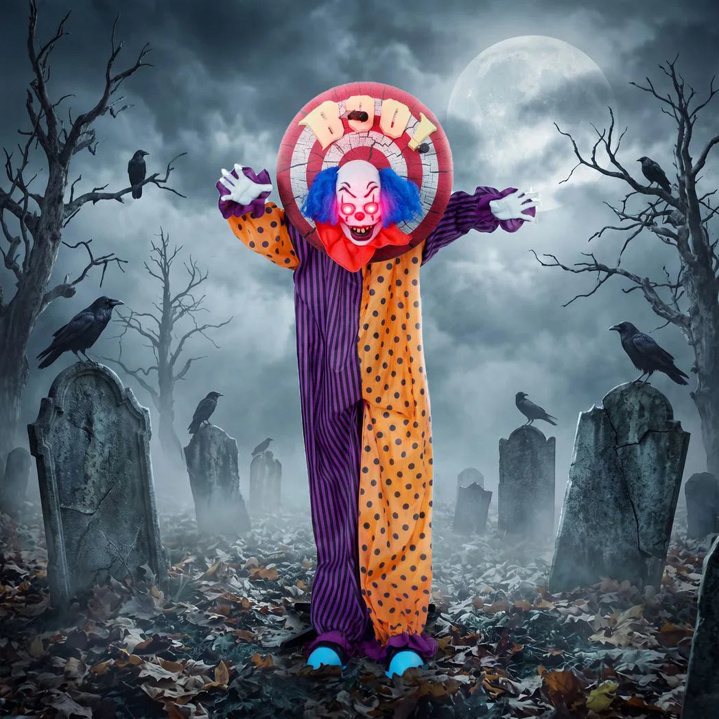 167cm circus clown animatronic with dartboard - view 9