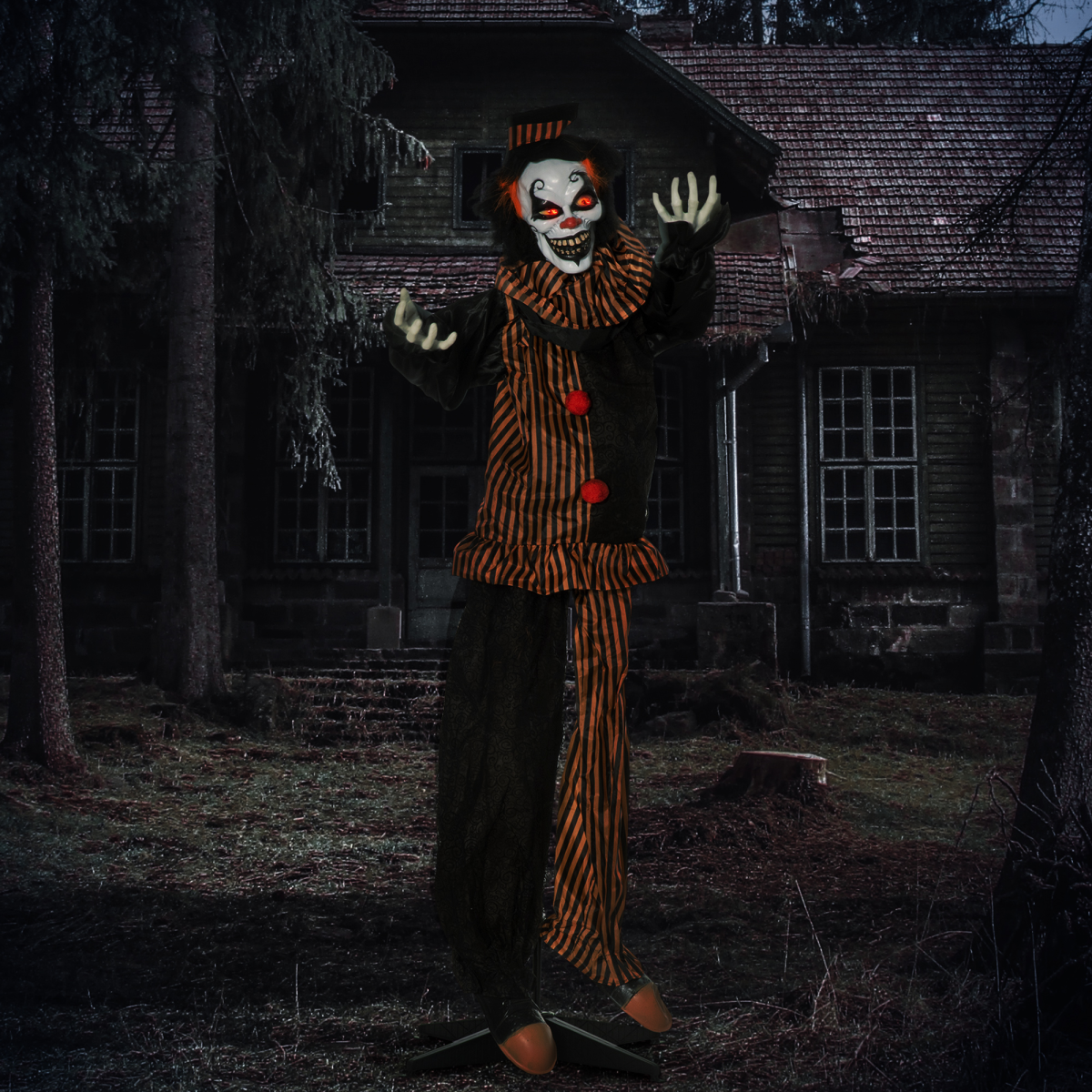 170cm talking skeleton circus clown Halloween animatronic - view 2