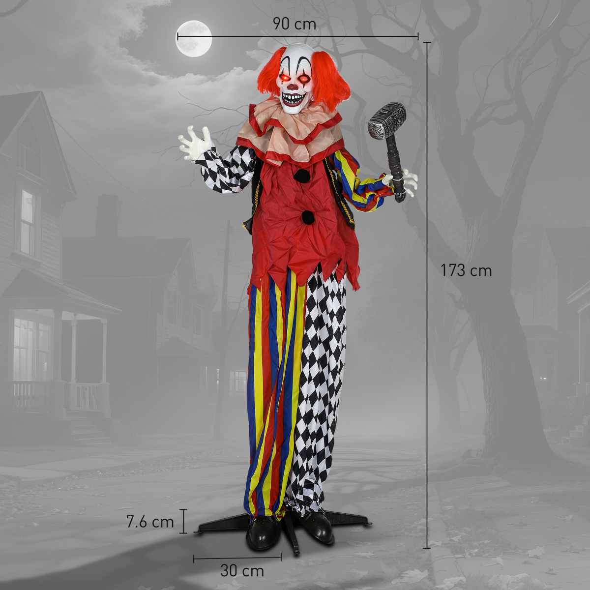 173cm swaying clown Halloween animatronic - view 4