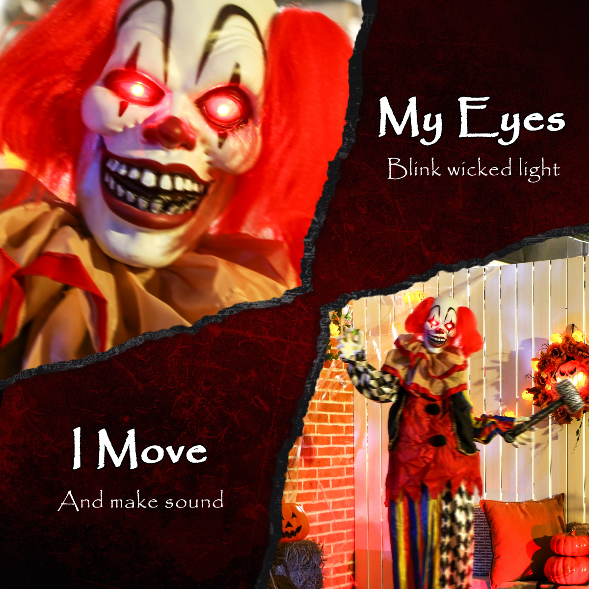 173cm swaying clown Halloween animatronic - view 5