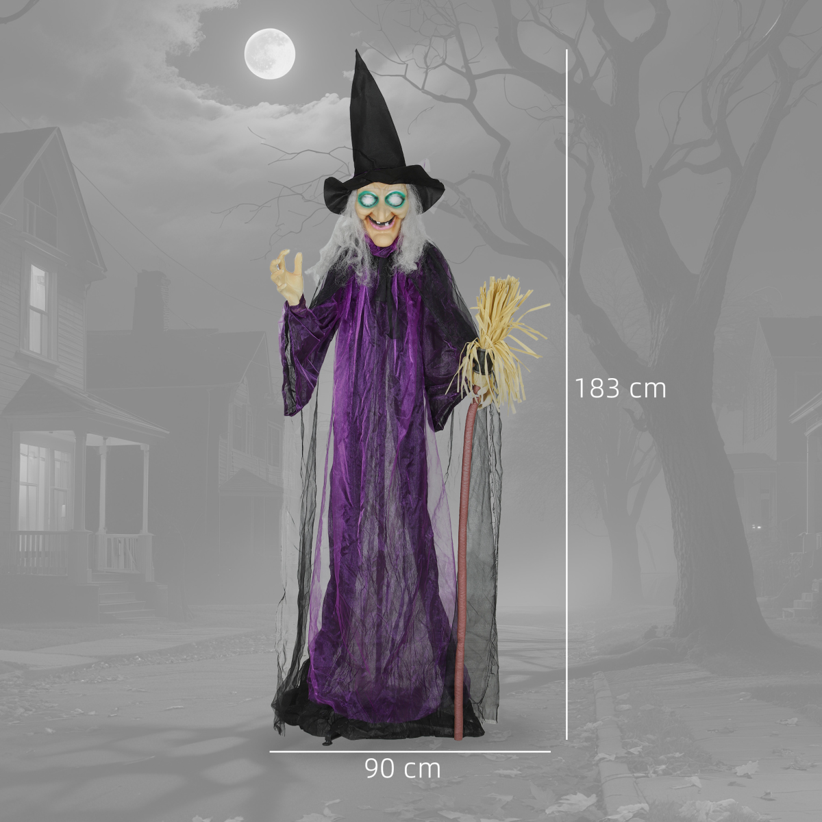 183cm purple witch Halloween animatronic - view 4