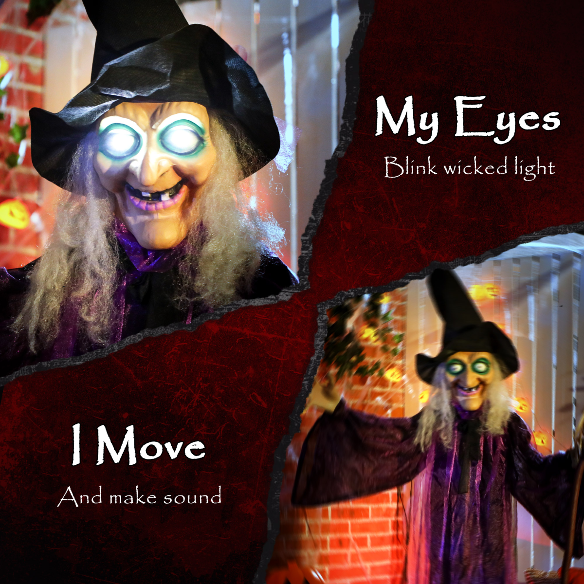 183cm purple witch Halloween animatronic - view 5