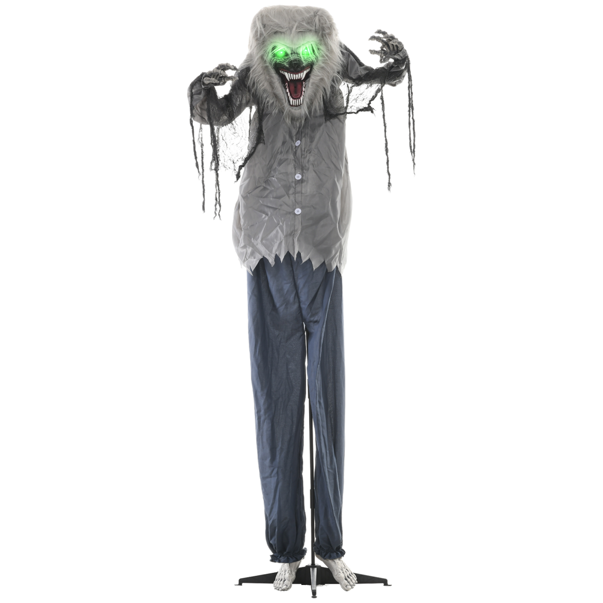 210cm skeleton werewolf Halloween animatronic with green eyes