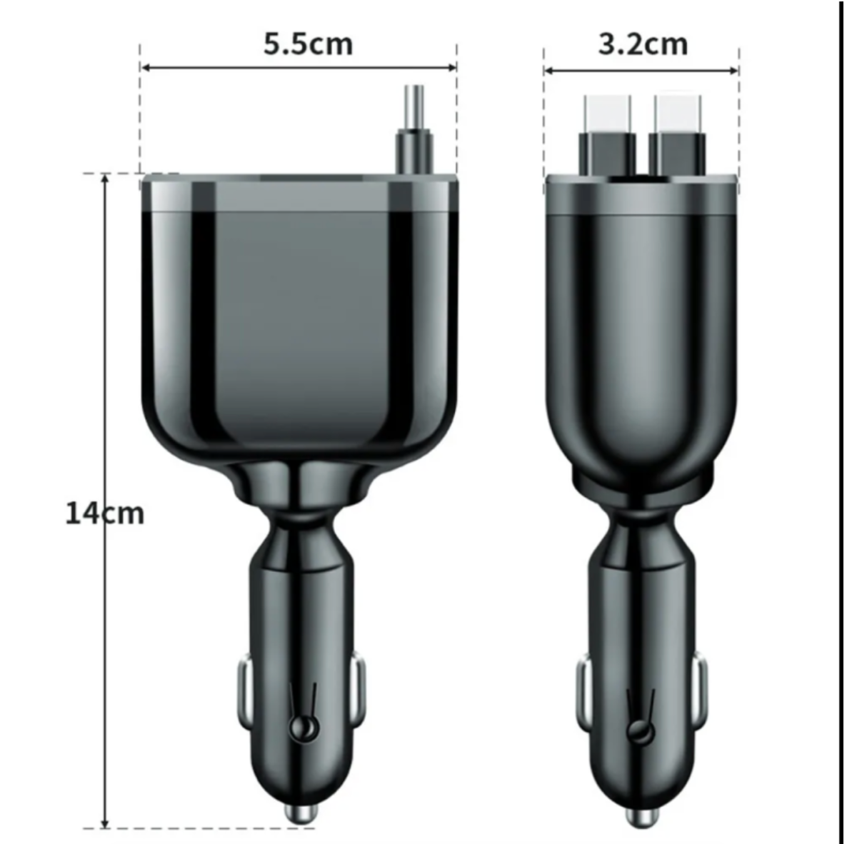 Car charger digital voltage display screen close-up