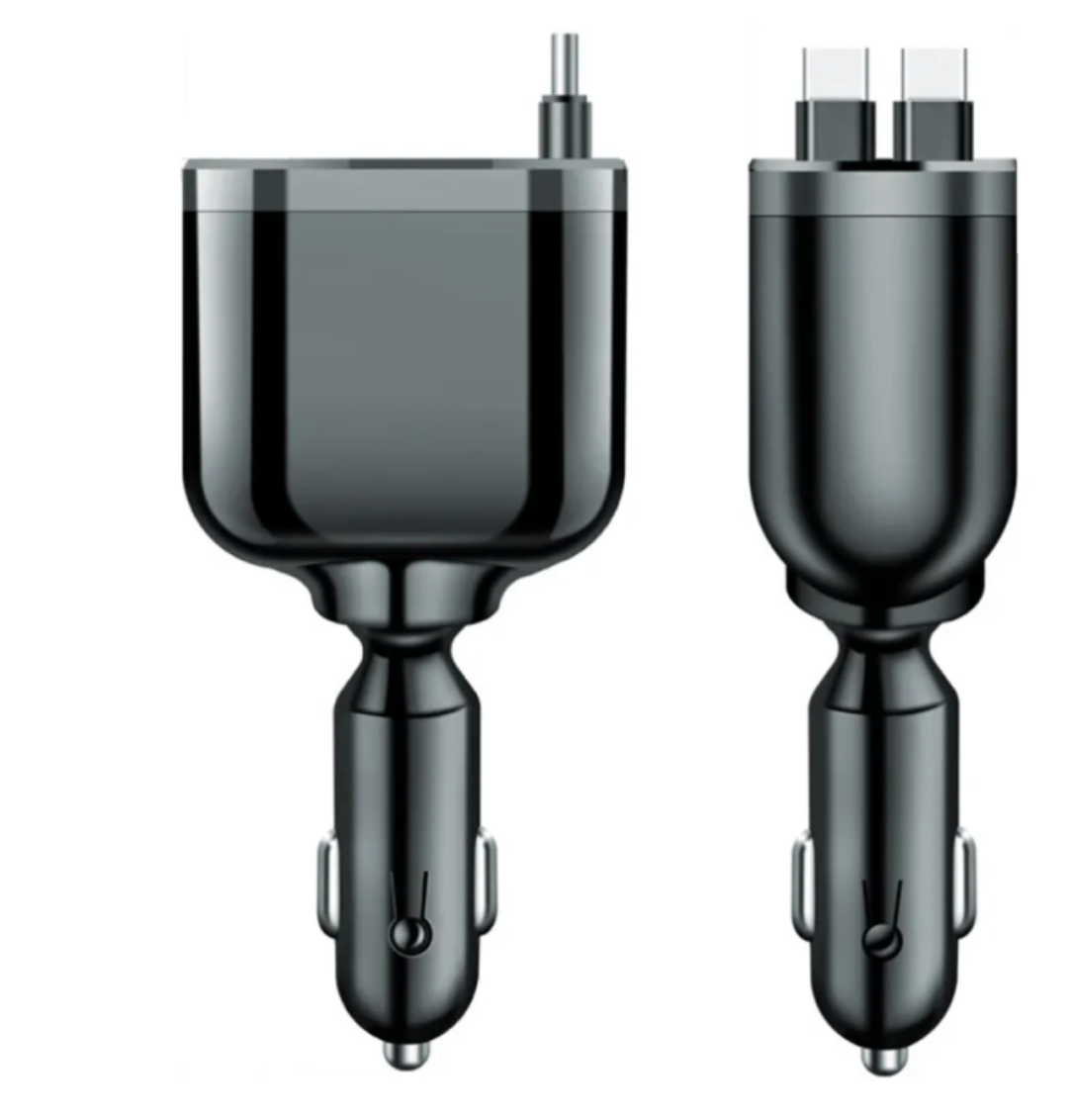 Car charger four-way clip fitted in cigarette lighter socket