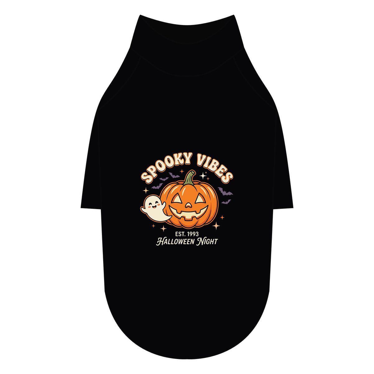 Spooky Vibes Halloween Dog T-Shirt | Pumpkin & Ghost Raglan Dog Costume Shirt