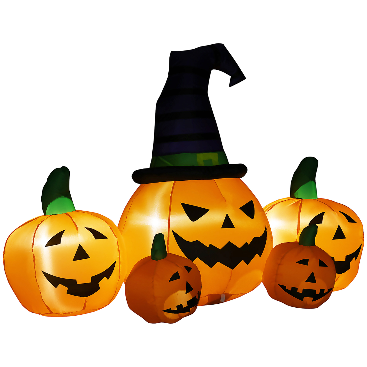 6ft inflatable Halloween pumpkins with hat LED decoration