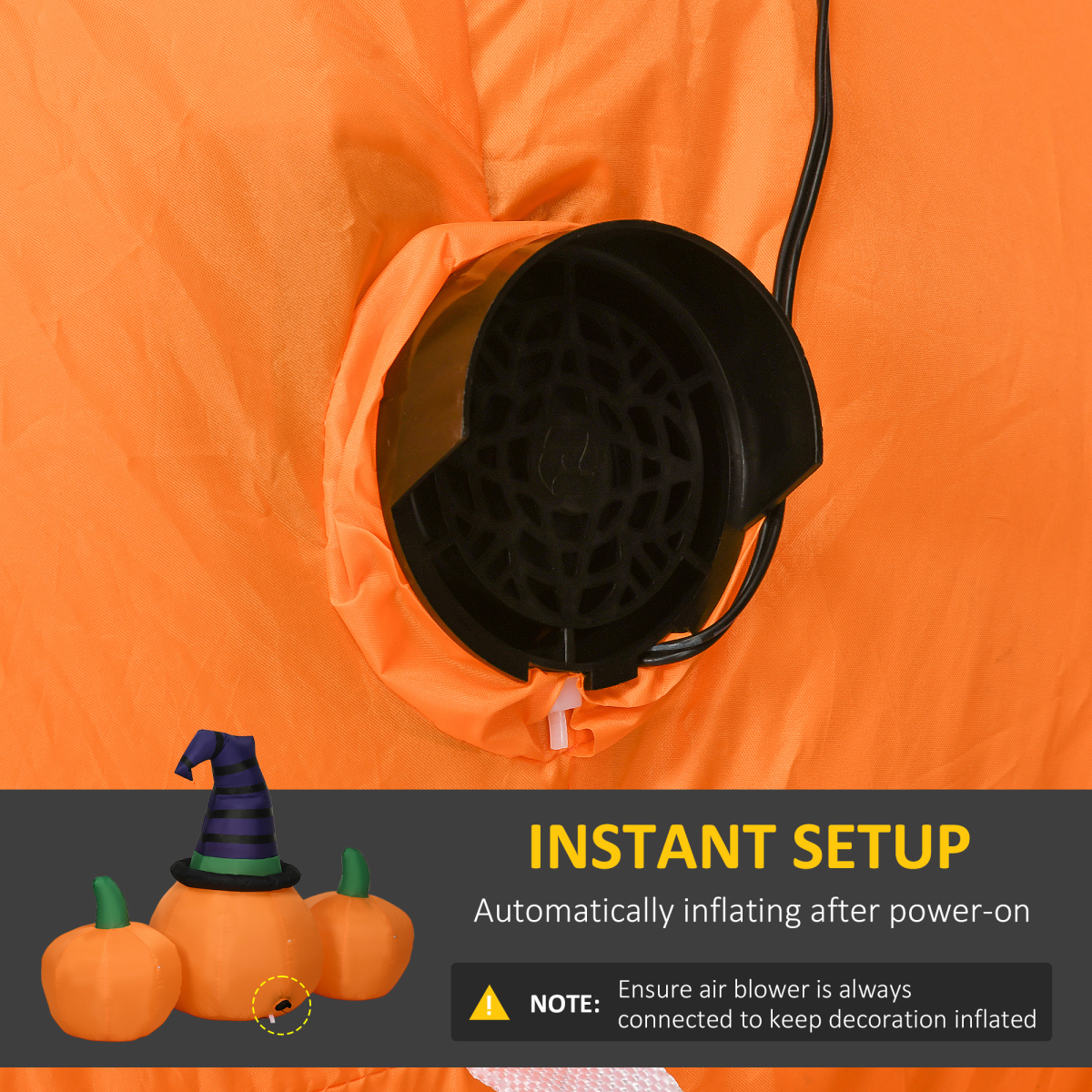 6ft inflatable Halloween pumpkins with hat LED decoration - view 4