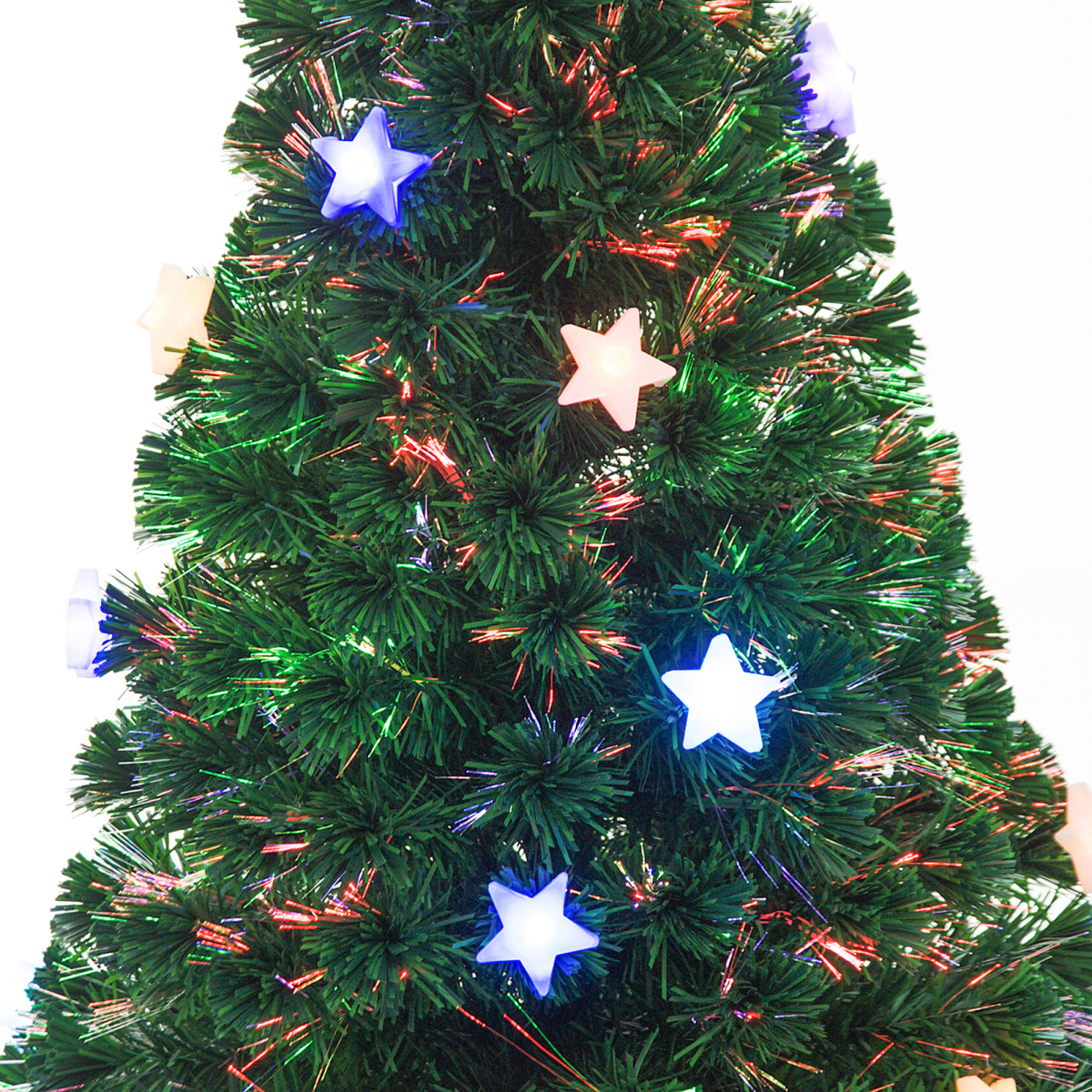 5ft pre-lit fibre optic Christmas tree with star LED lights - view 7