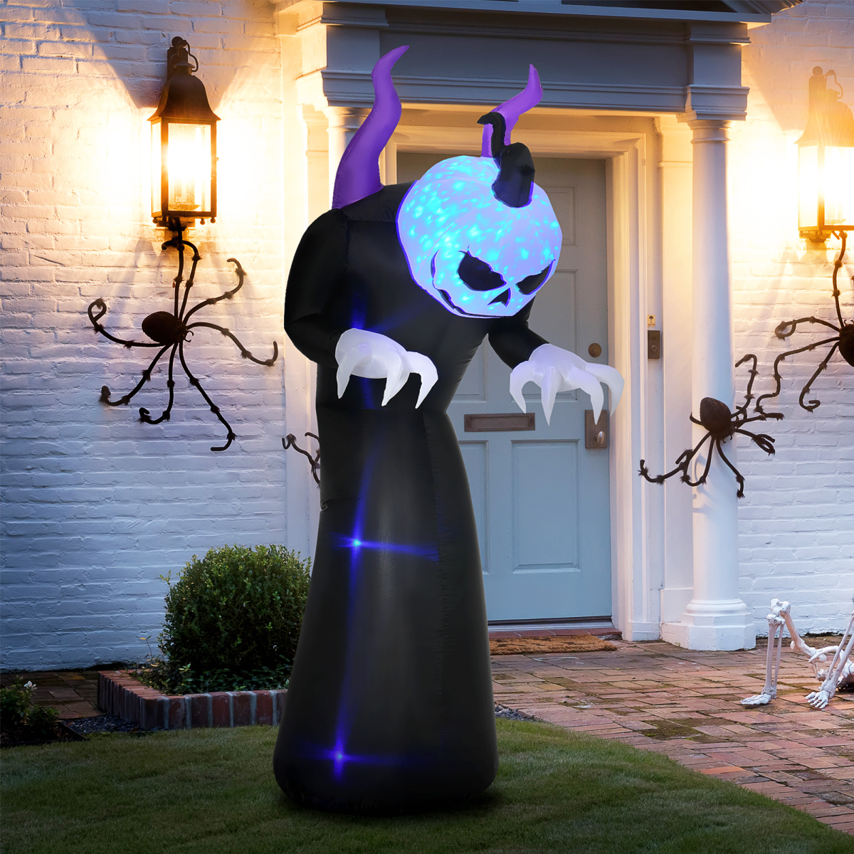 7ft inflatable horned ghost with LED flame effect - view 2