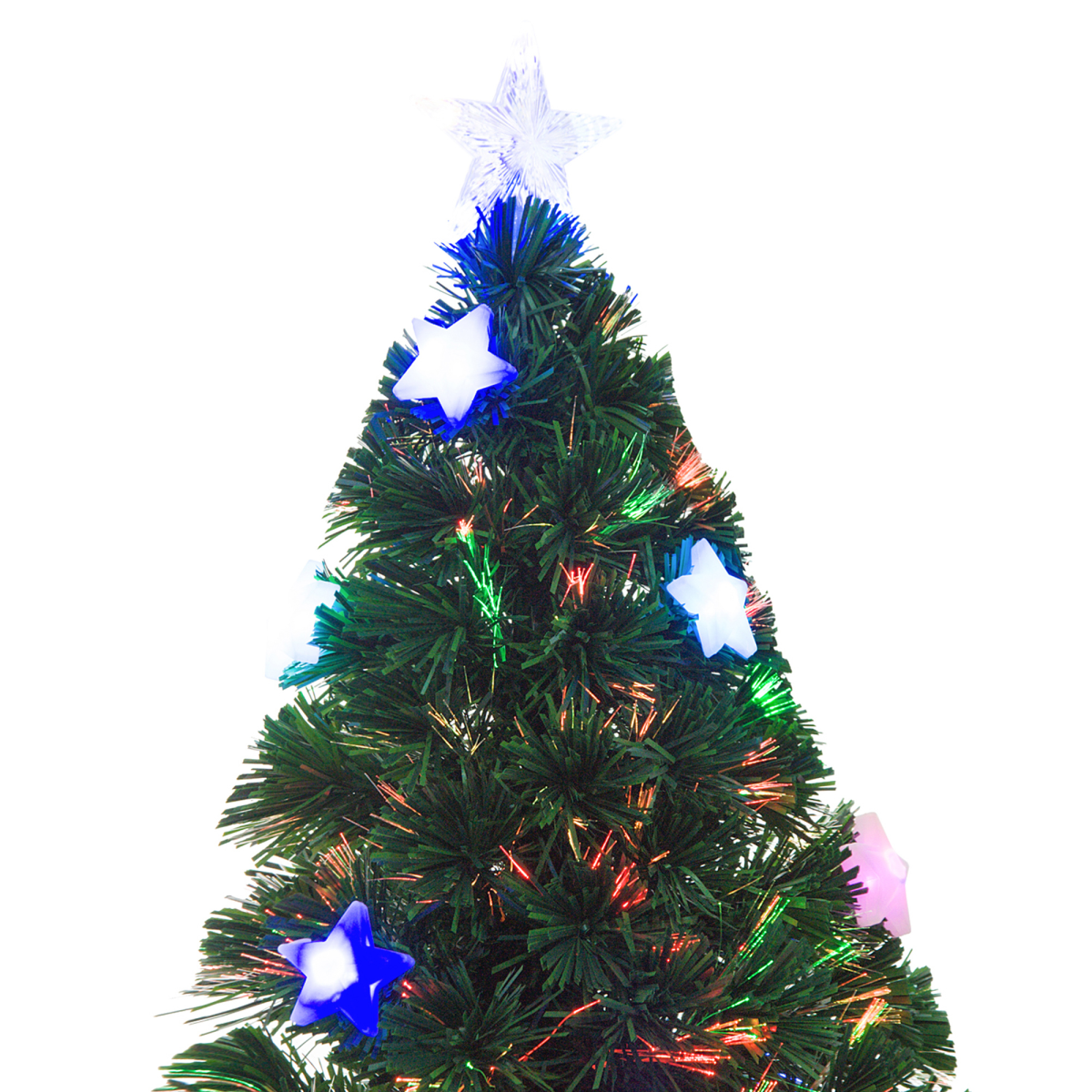 5ft pre-lit fibre optic Christmas tree with star LED lights - view 9
