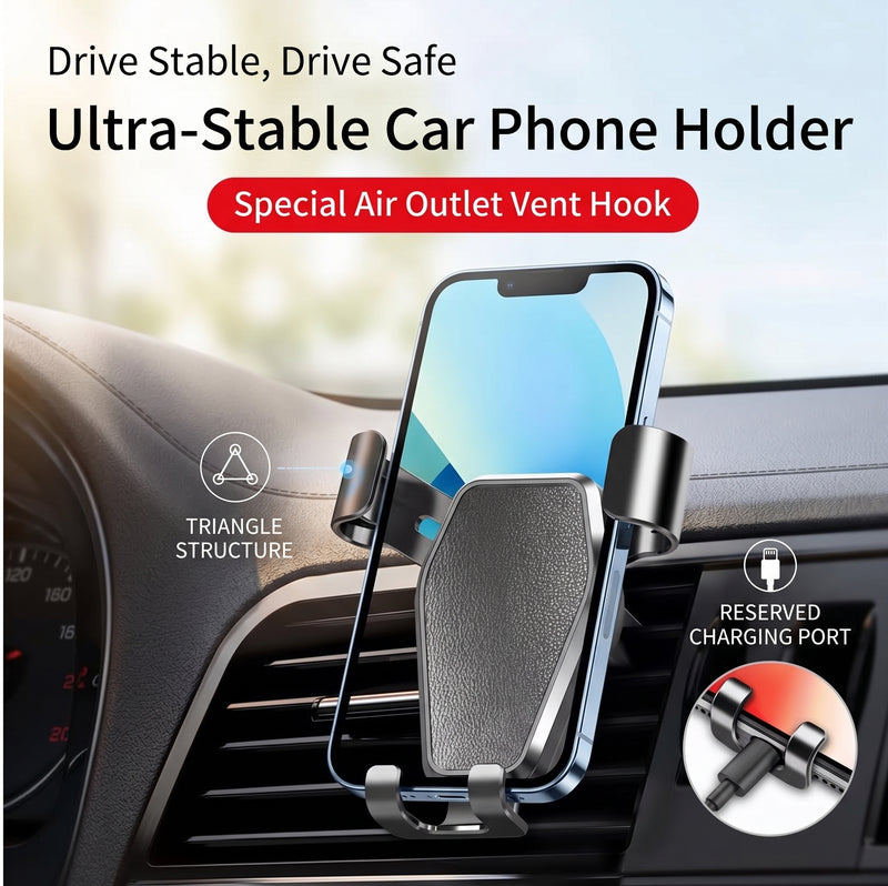 Universal 360 degree rotation gravity car phone holder for air vent mount