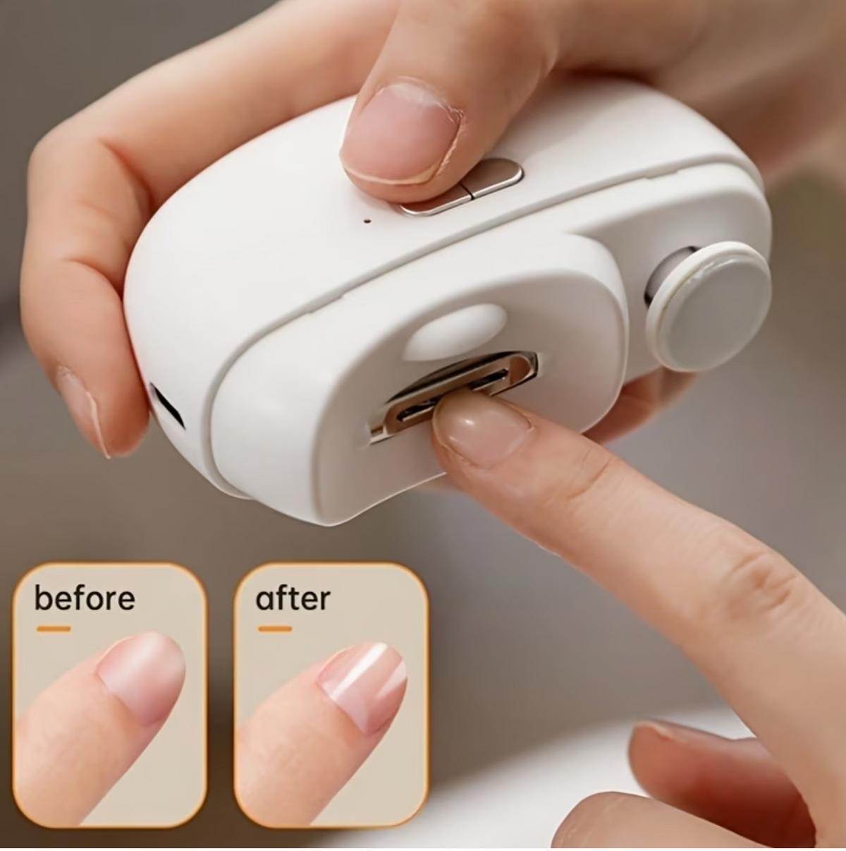 Smart electric nail clipper with LED light and polisher
