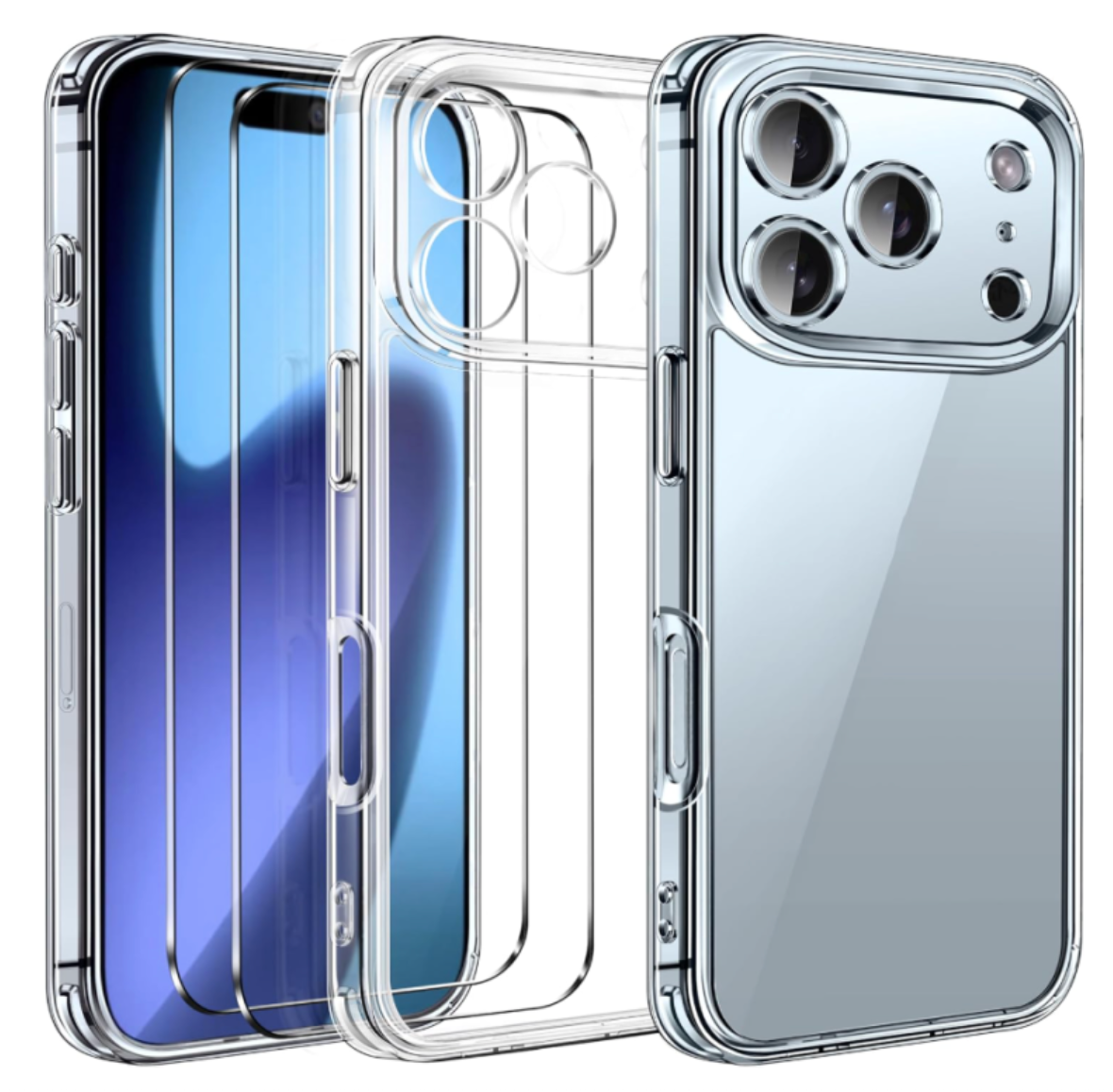 Clear shockproof iPhone 17 case with camera protection