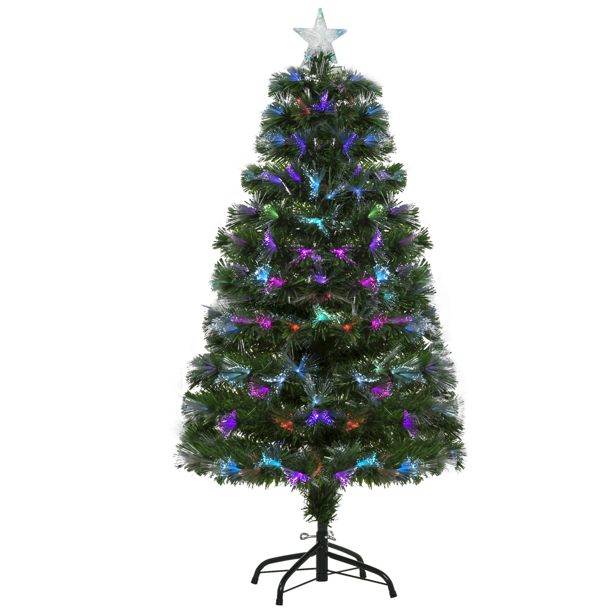 4ft multicoloured fibre optic Christmas tree with 130 lights