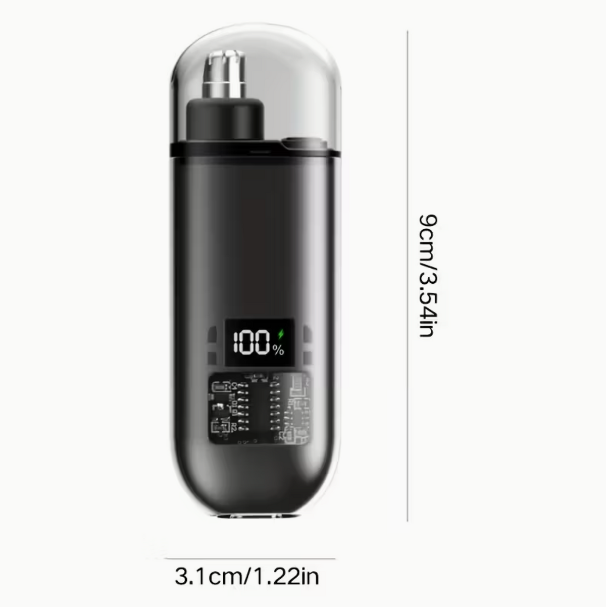 Nose Hair Trimmer for Men | USB Rechargeable IPX7 Waterproof Painless Ear & Nose Trimmer with Digital Display