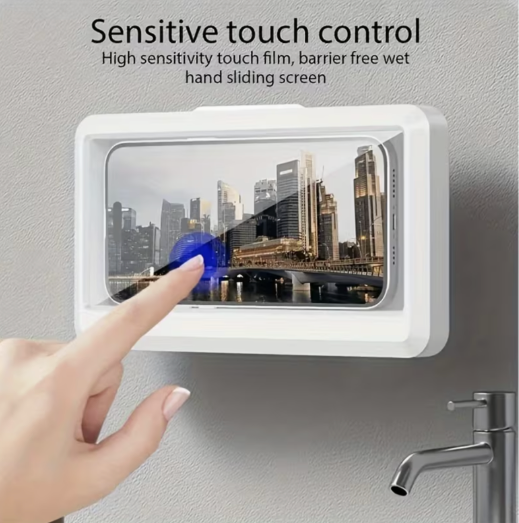 Waterproof Shower Phone Holder | 480° Rotating Wall Mount with Anti-Fog Touch Screen, No Drill