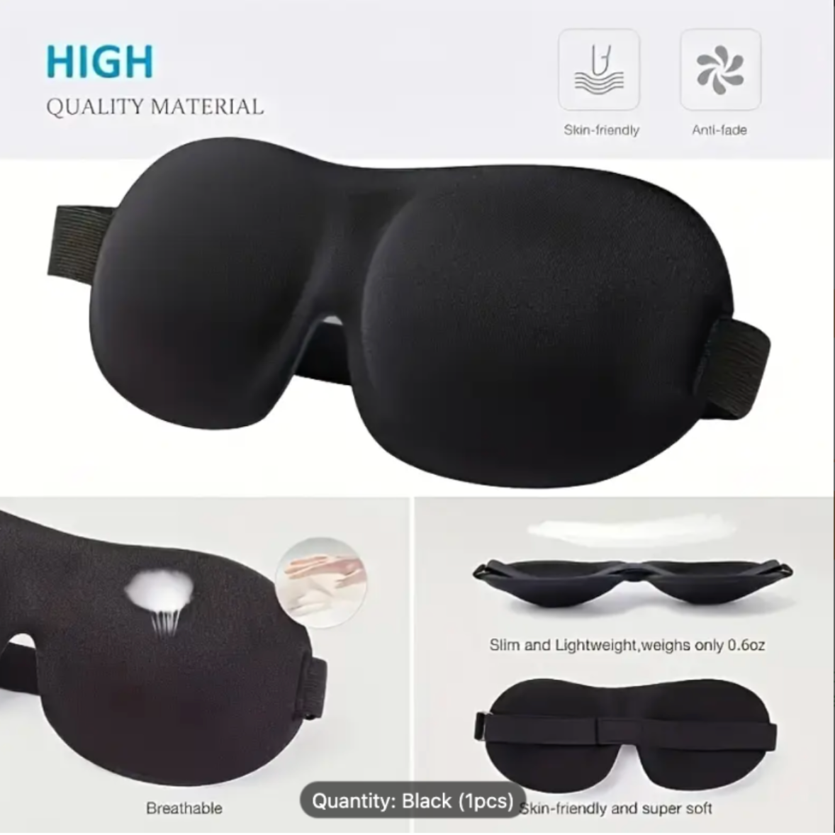 Sleep mask adjustable strap detail